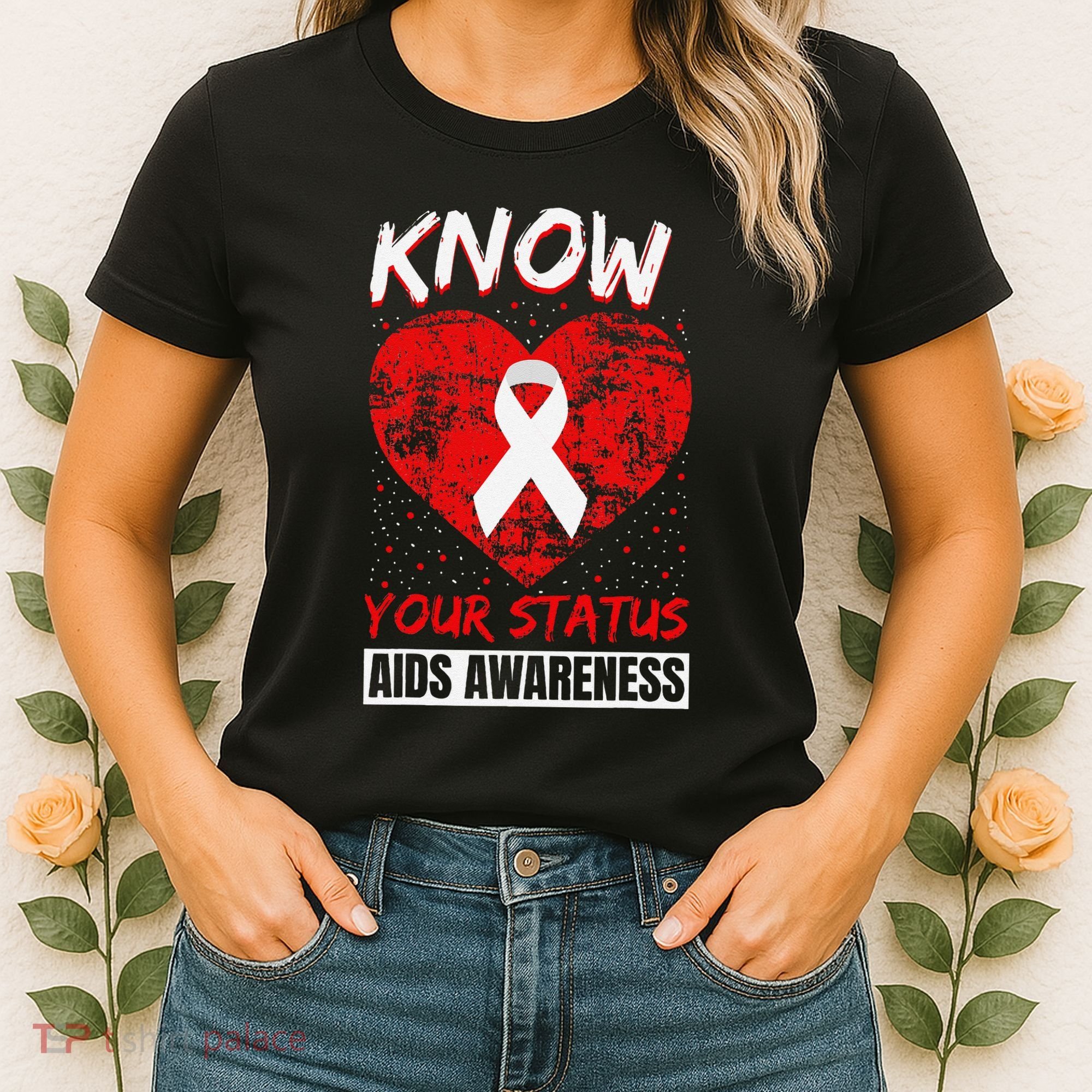 Hiv Awareness Red Ribbon World Aids Day Fighters Women's T-Shirt