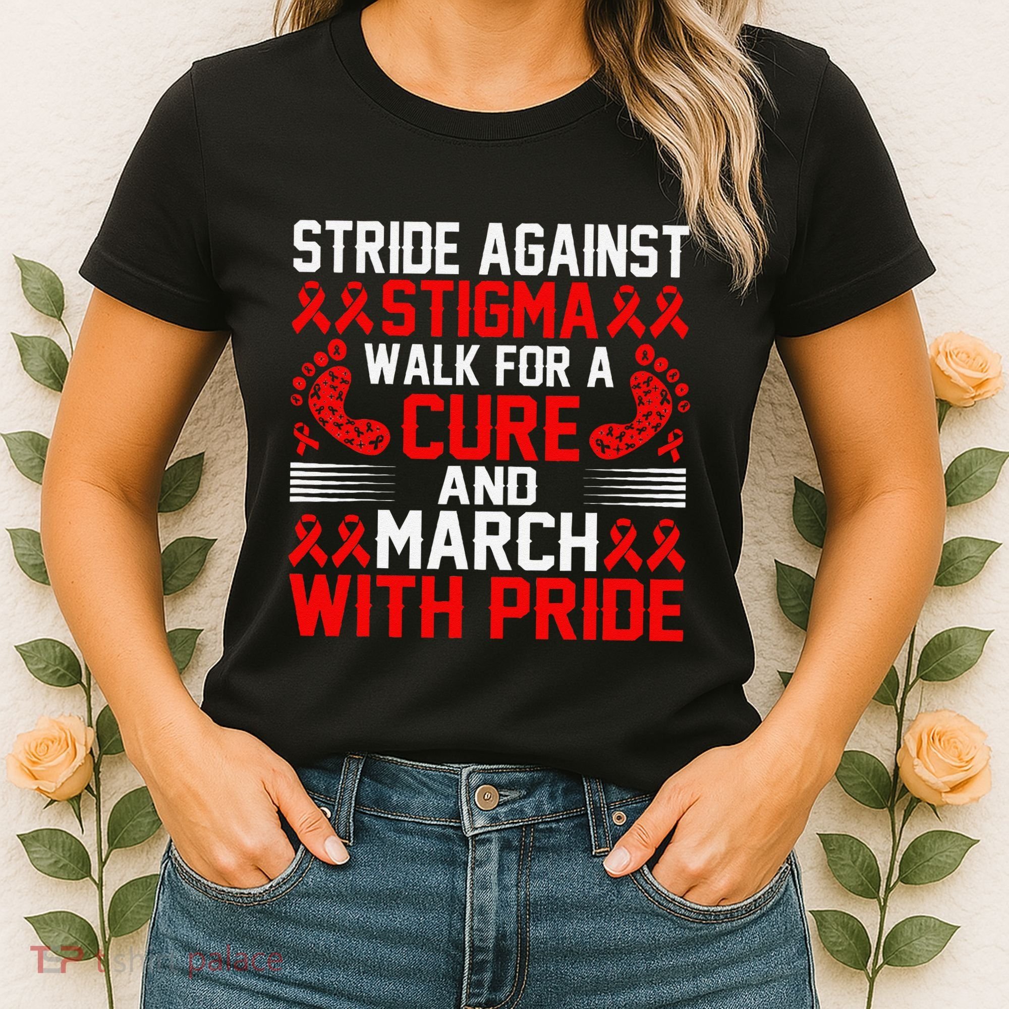 Hiv Awareness Red Ribbon World Aids Day Fighters Women's T-Shirt
