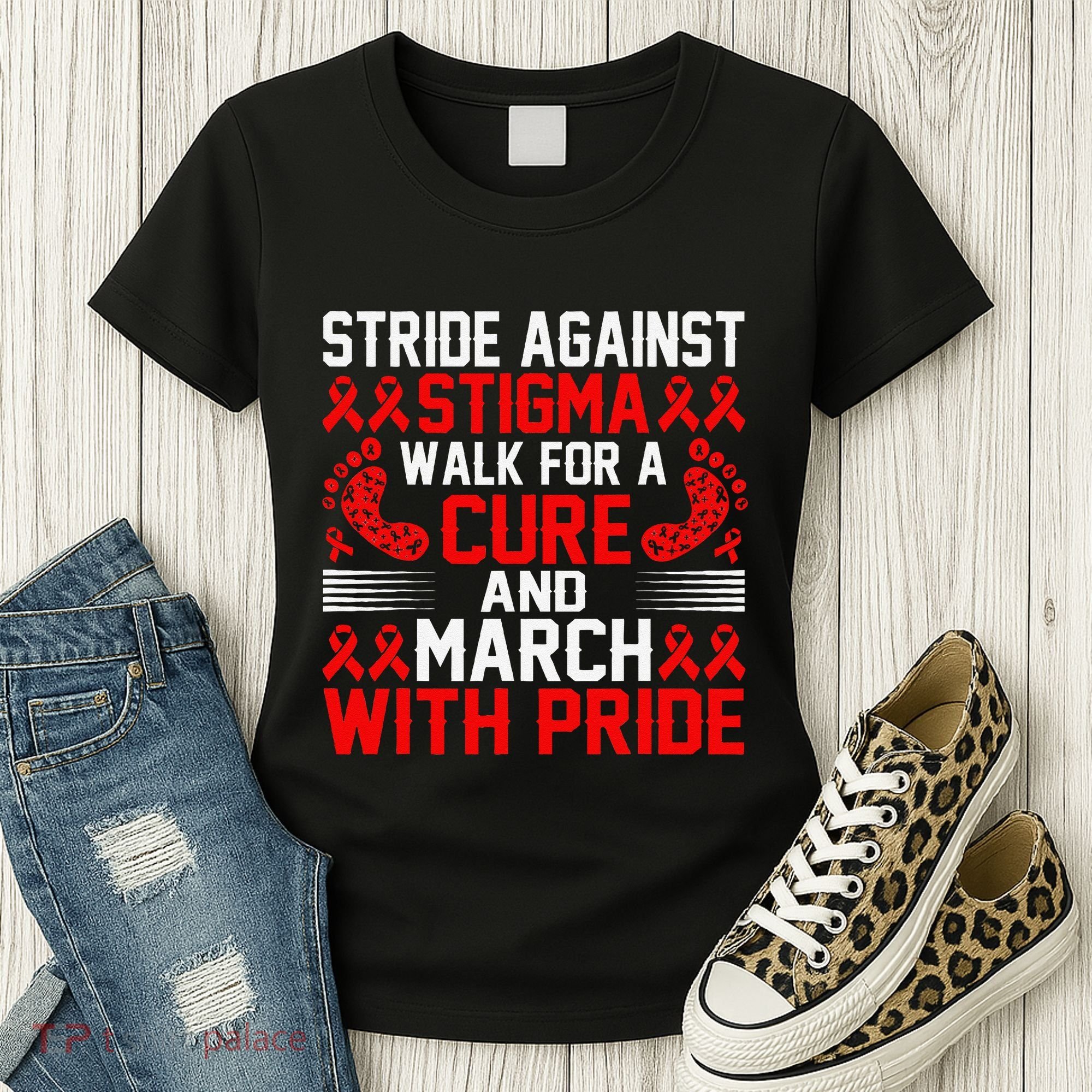 Hiv Awareness Red Ribbon World Aids Day Fighters Women's T-Shirt