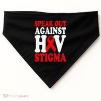 Hiv Awareness Red Ribbon World Aids Day Fighters USA-Made Doggie Bandana thumb 0
