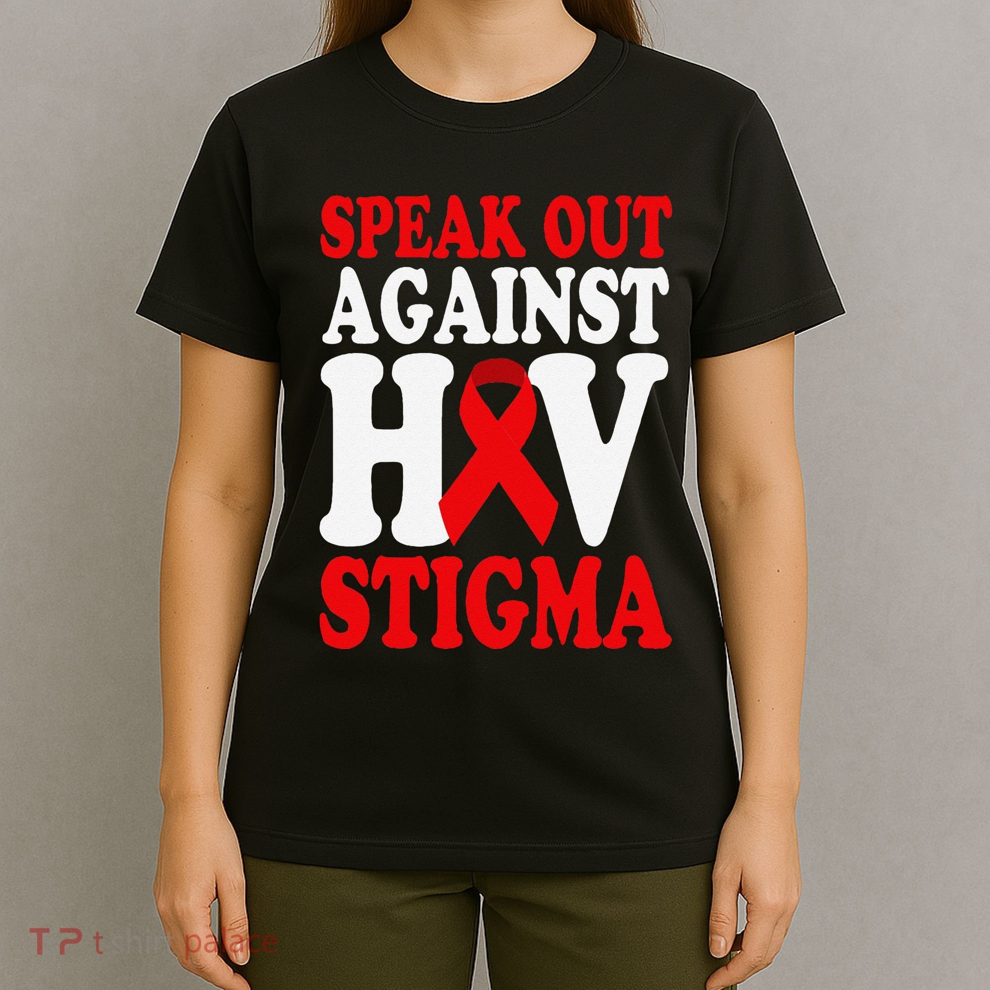 Hiv Awareness Red Ribbon World Aids Day Fighters T-Shirt