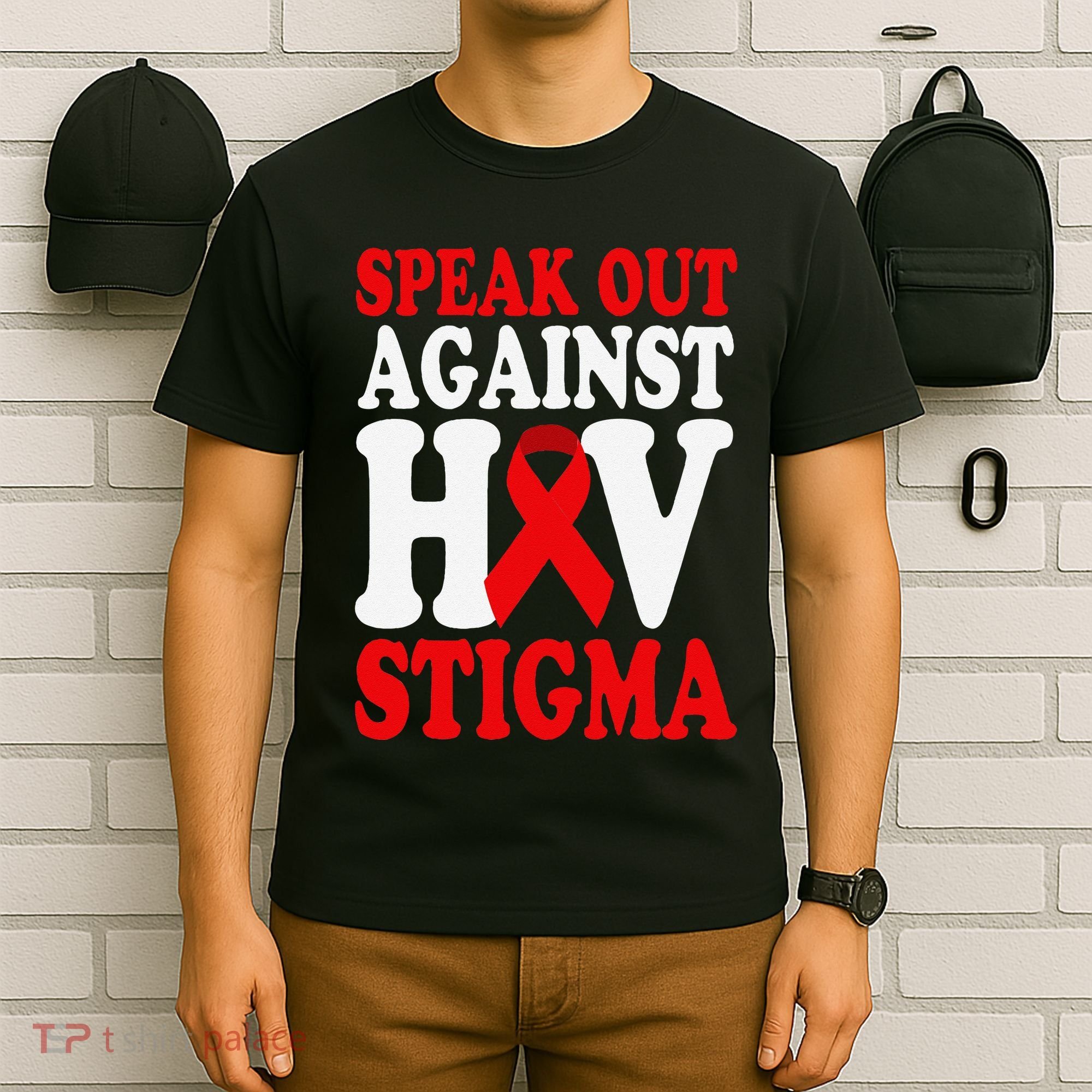 Hiv Awareness Red Ribbon World Aids Day Fighters T-Shirt