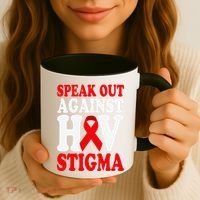 Hiv Awareness Red Ribbon World Aids Day Fighters Coffee Mug thumb 3