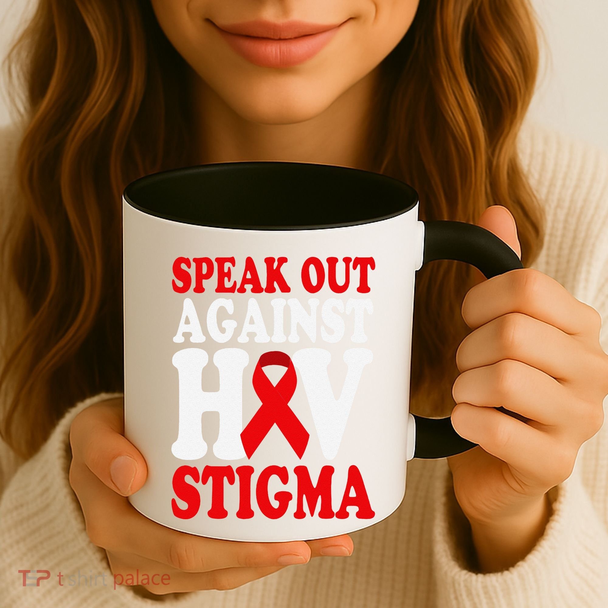 Hiv Awareness Red Ribbon World Aids Day Fighters Coffee Mug
