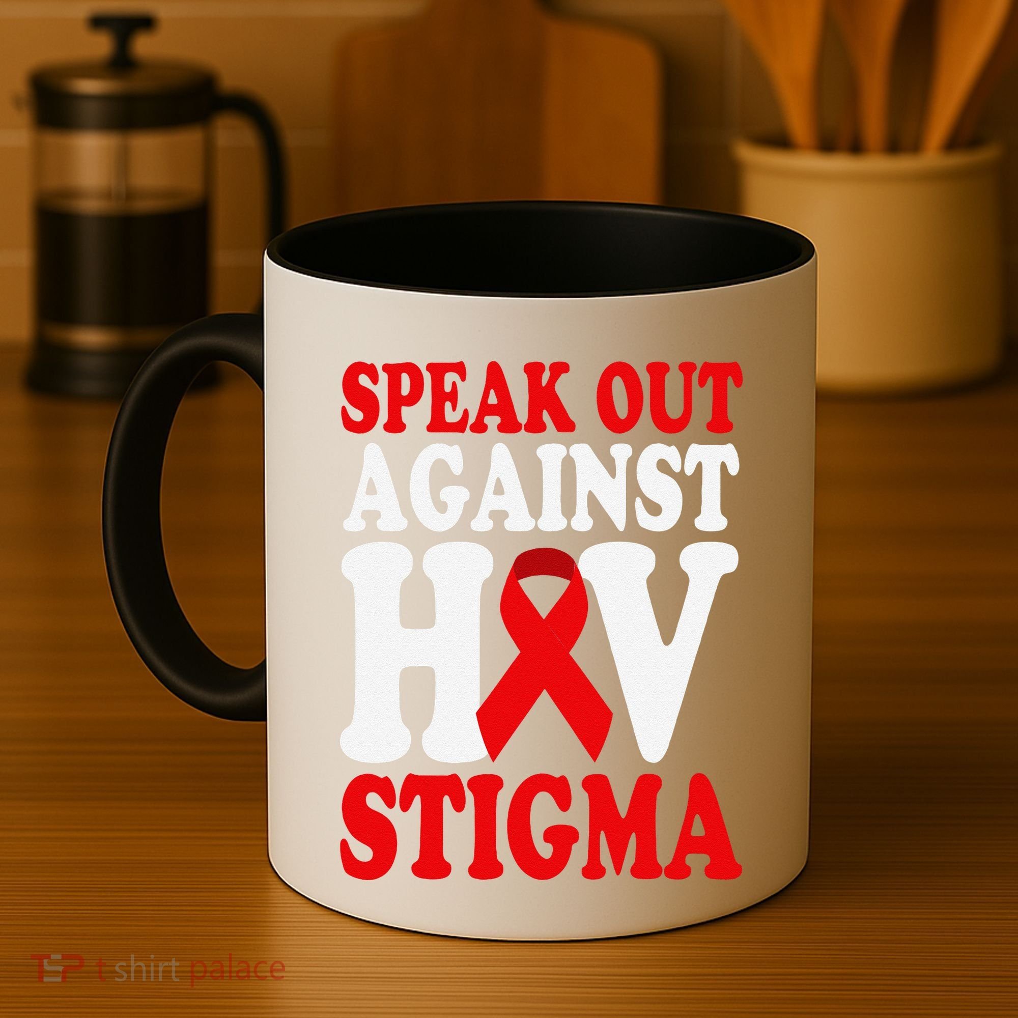 Hiv Awareness Red Ribbon World Aids Day Fighters Coffee Mug