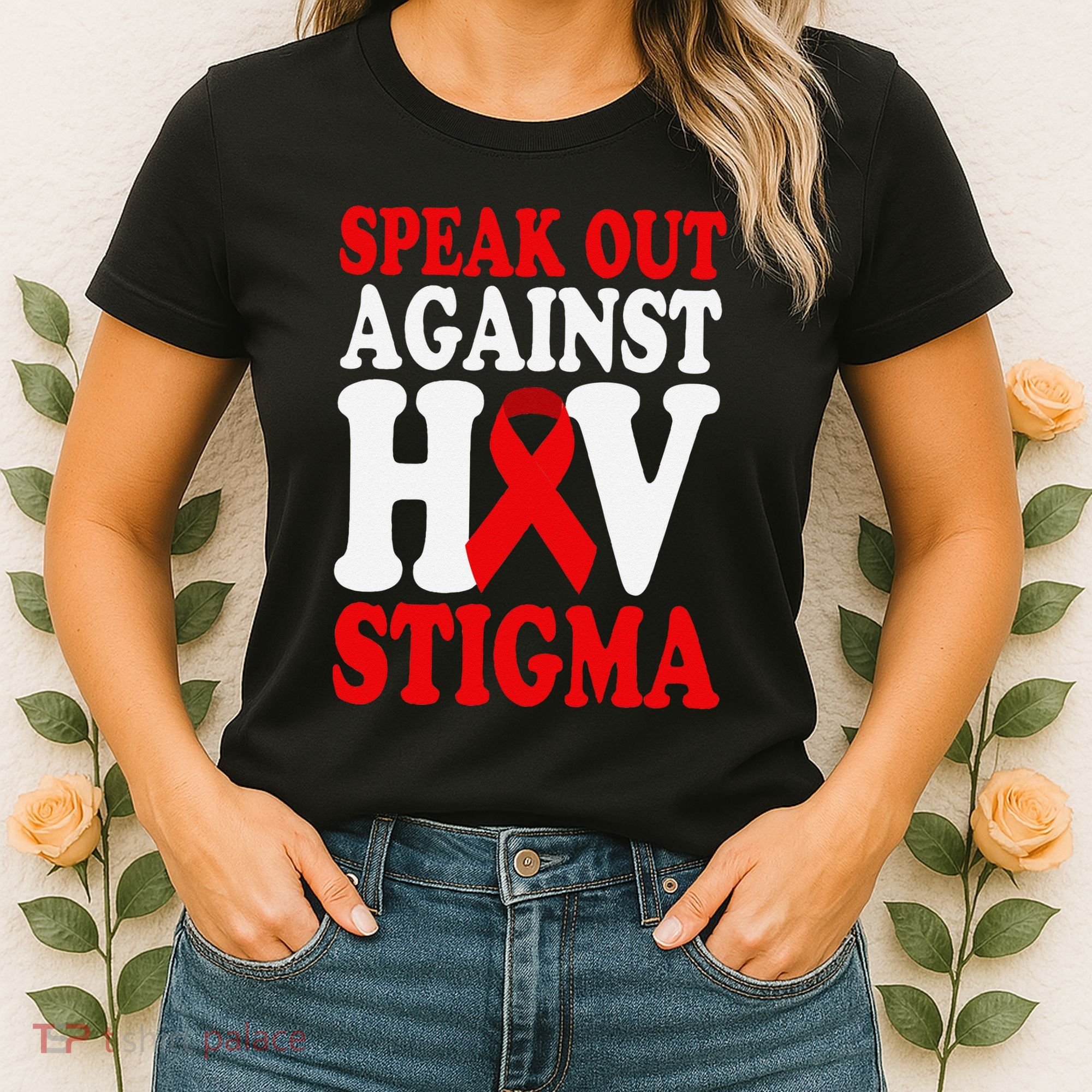 Hiv Awareness Red Ribbon World Aids Day Fighters Women's T-Shirt