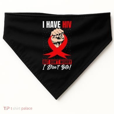 Hiv Awareness Red Ribbon World Aids Day Fighters USA-Made Doggie Bandana