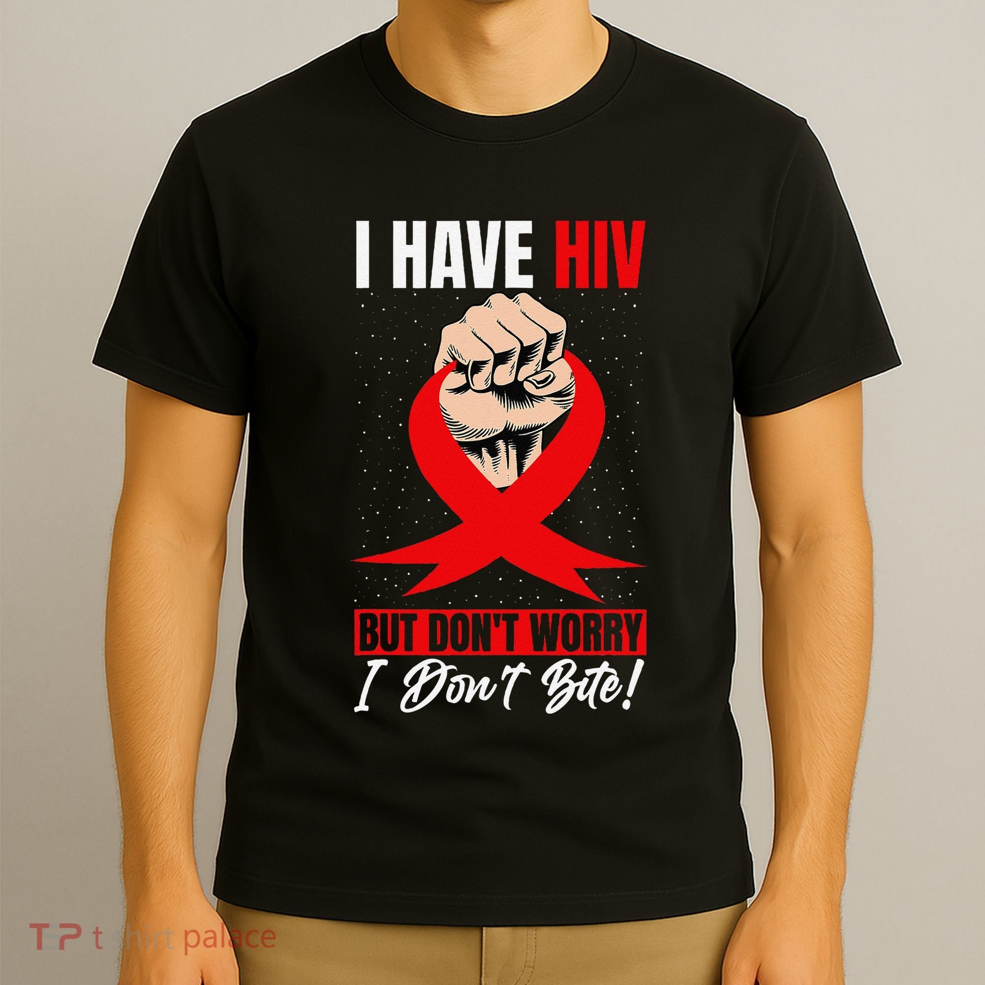 Hiv Awareness Red Ribbon World Aids Day Fighters T-Shirt