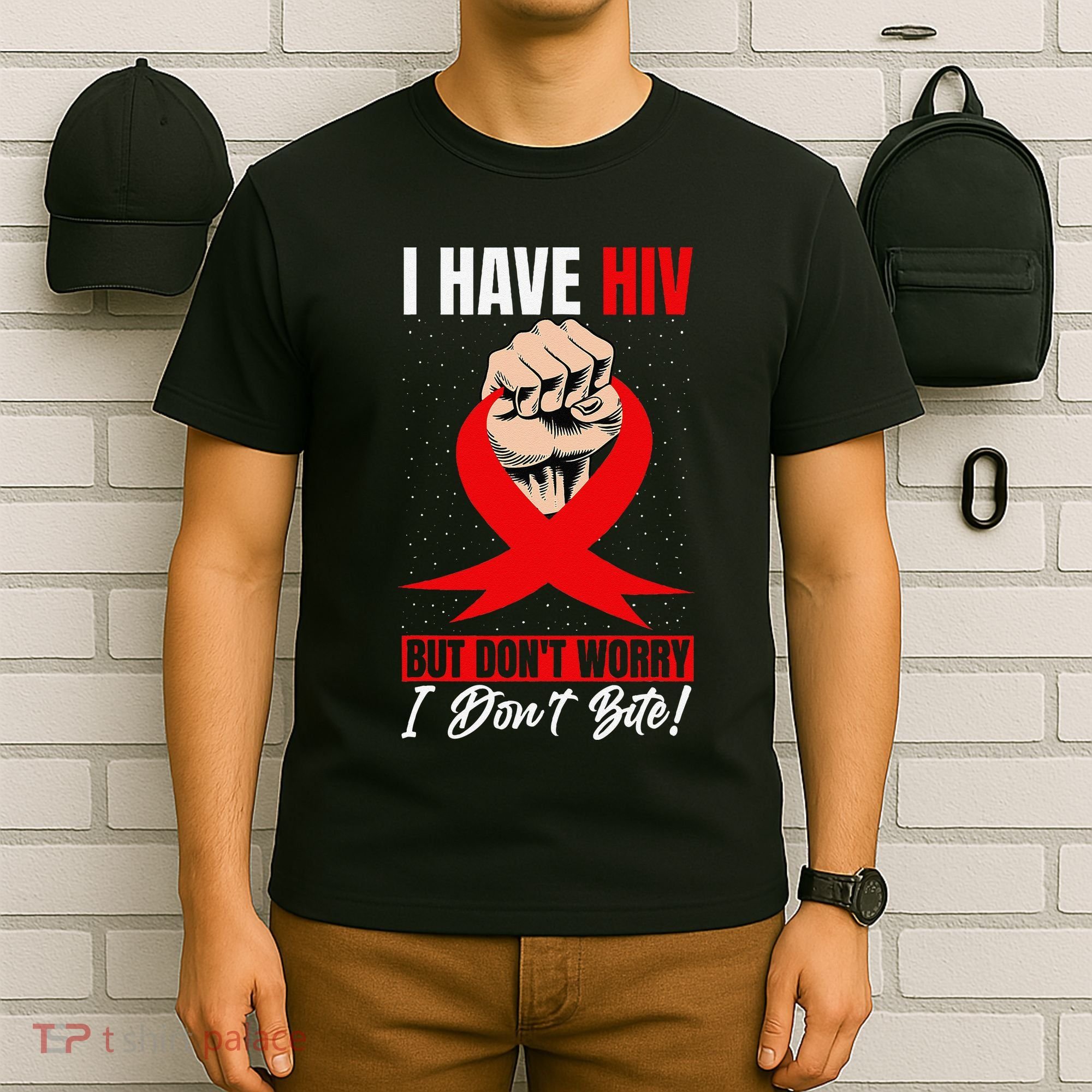 Hiv Awareness Red Ribbon World Aids Day Fighters T-Shirt
