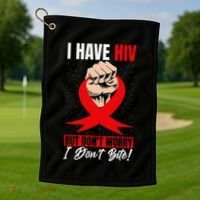 Hiv Awareness Red Ribbon World Aids Day Fighters Golf Towel thumb 1