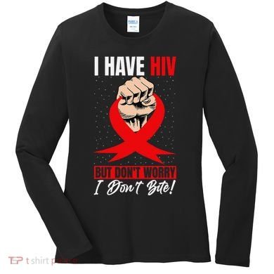 Hiv Awareness Red Ribbon World Aids Day Fighters Women's Long Sleeve Shirt
