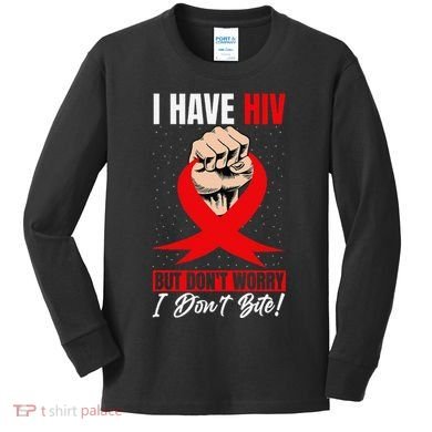 Hiv Awareness Red Ribbon World Aids Day Fighters Kids Long Sleeve Shirt