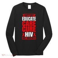 Hiv Awareness Red Ribbon World Aids Day Fighters Long Sleeve Shirt thumb 0