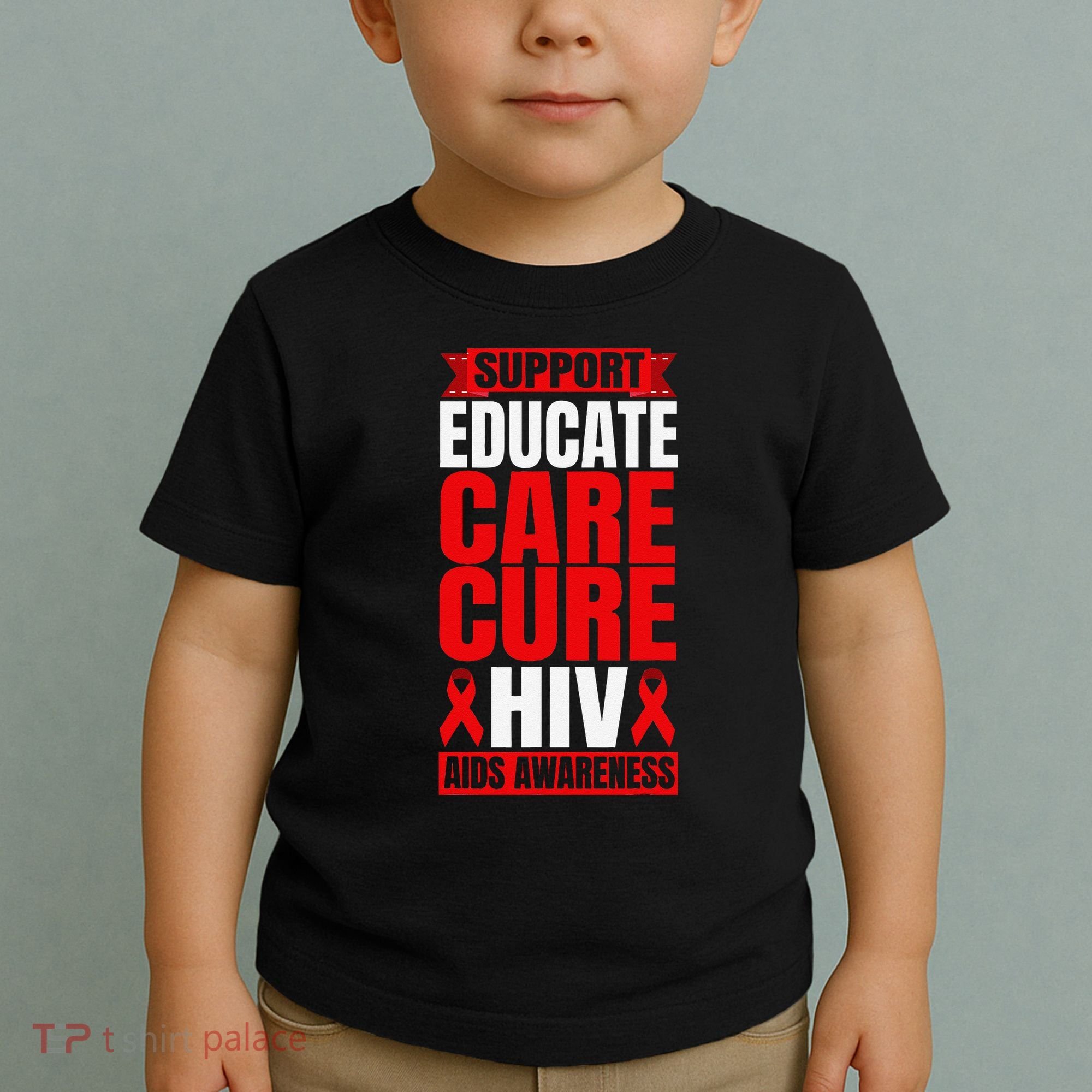 Hiv Awareness Red Ribbon World Aids Day Fighters Toddler T-Shirt