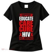 Hiv Awareness Red Ribbon World Aids Day Fighters Women's T-Shirt thumb 0