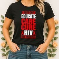 Hiv Awareness Red Ribbon World Aids Day Fighters Women's T-Shirt thumb 2