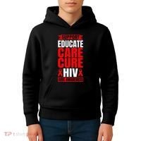 Hiv Awareness Red Ribbon World Aids Day Fighters Kids Hoodie thumb 4
