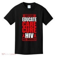 Hiv Awareness Red Ribbon World Aids Day Fighters Kids T-Shirt thumb 0