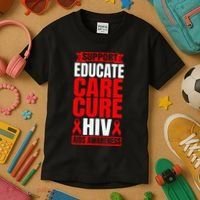 Hiv Awareness Red Ribbon World Aids Day Fighters Kids T-Shirt thumb 3