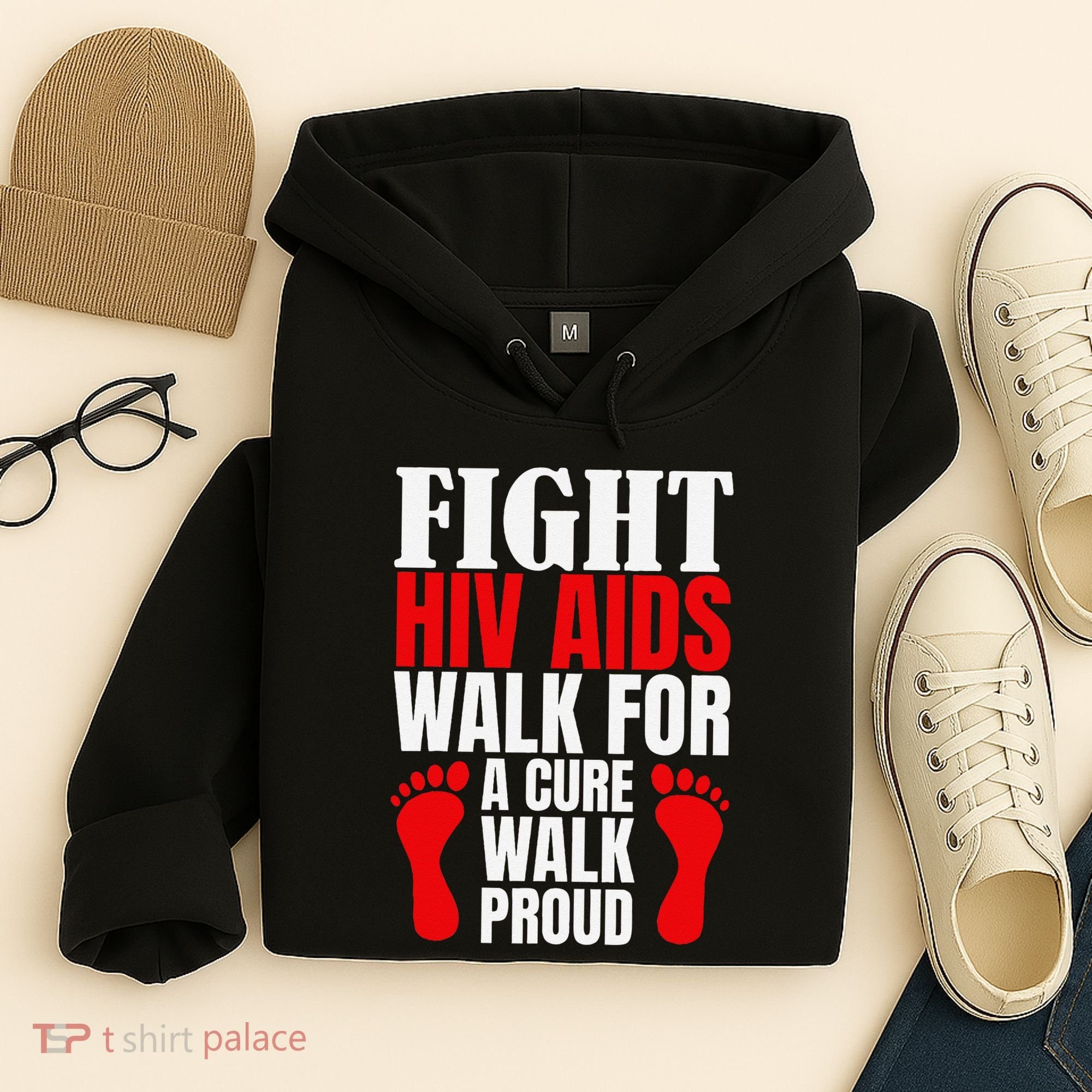 Hiv Awareness Red Ribbon World Aids Day Fighters Hoodie