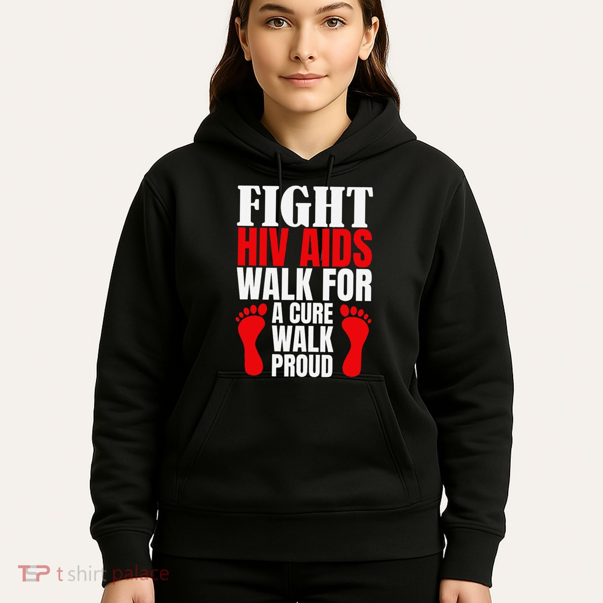 Hiv Awareness Red Ribbon World Aids Day Fighters Hoodie