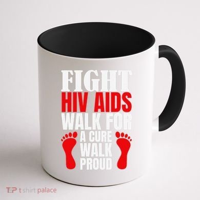 Hiv Awareness Red Ribbon World Aids Day Fighters Coffee Mug back