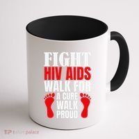Hiv Awareness Red Ribbon World Aids Day Fighters Coffee Mug thumb 1