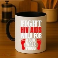 Hiv Awareness Red Ribbon World Aids Day Fighters Coffee Mug thumb 4