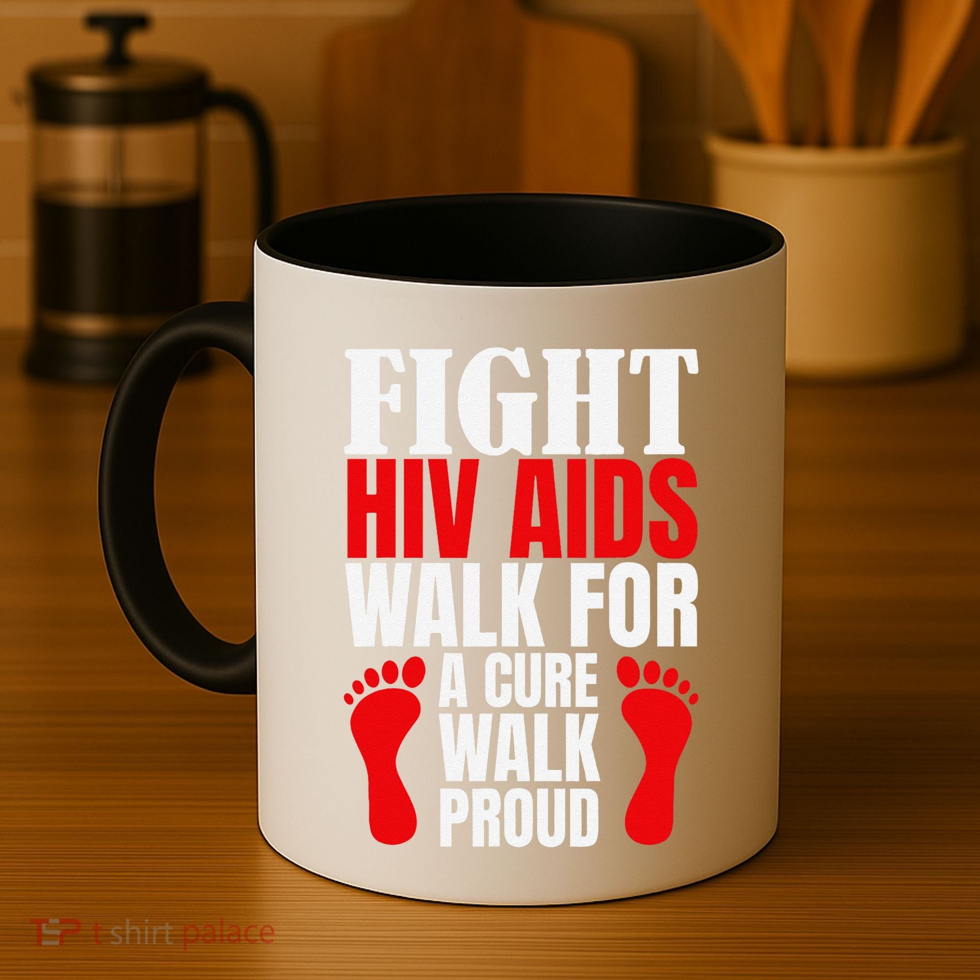 Hiv Awareness Red Ribbon World Aids Day Fighters Coffee Mug