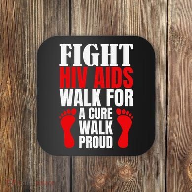 Hiv Awareness Red Ribbon World Aids Day Fighters Coaster