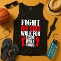 Hiv Awareness Red Ribbon World Aids Day Fighters Tank Top thumb 4