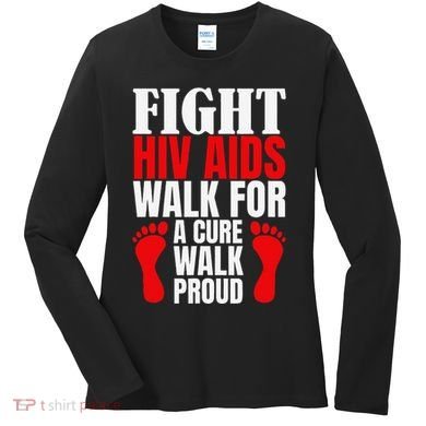 Hiv Awareness Red Ribbon World Aids Day Fighters Women's Long Sleeve Shirt