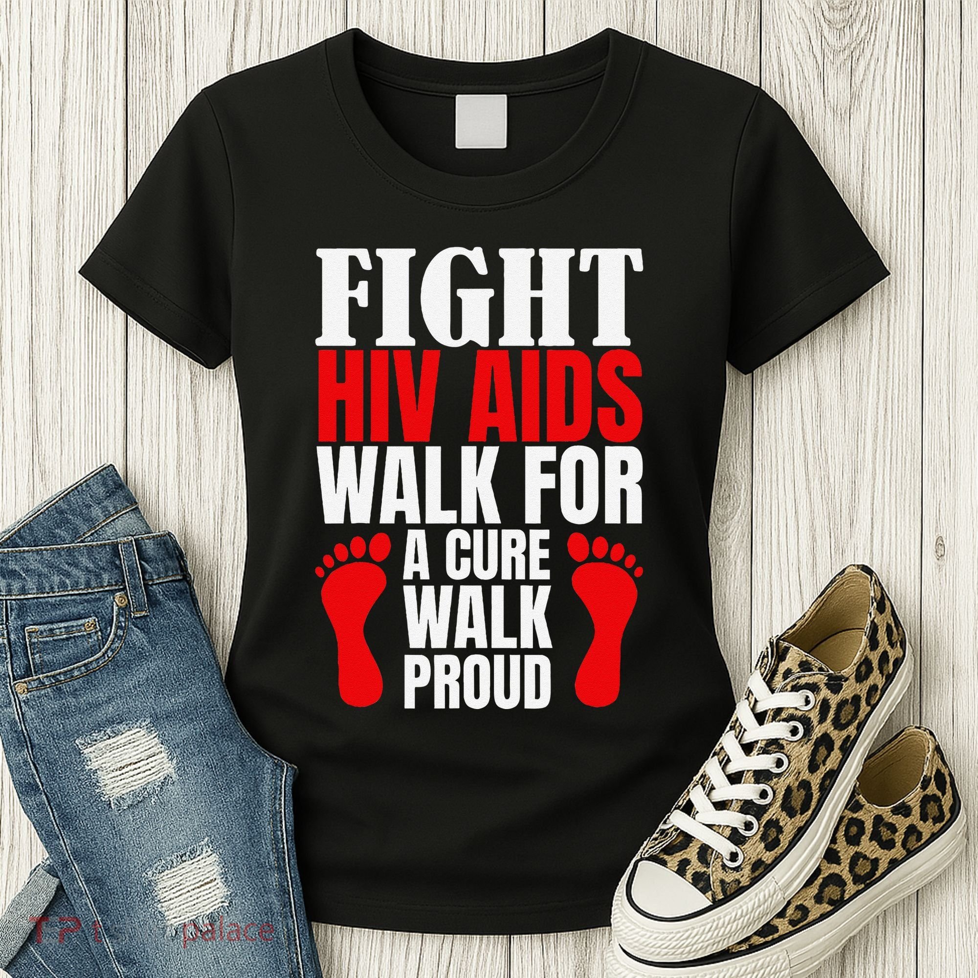 Hiv Awareness Red Ribbon World Aids Day Fighters Women's T-Shirt