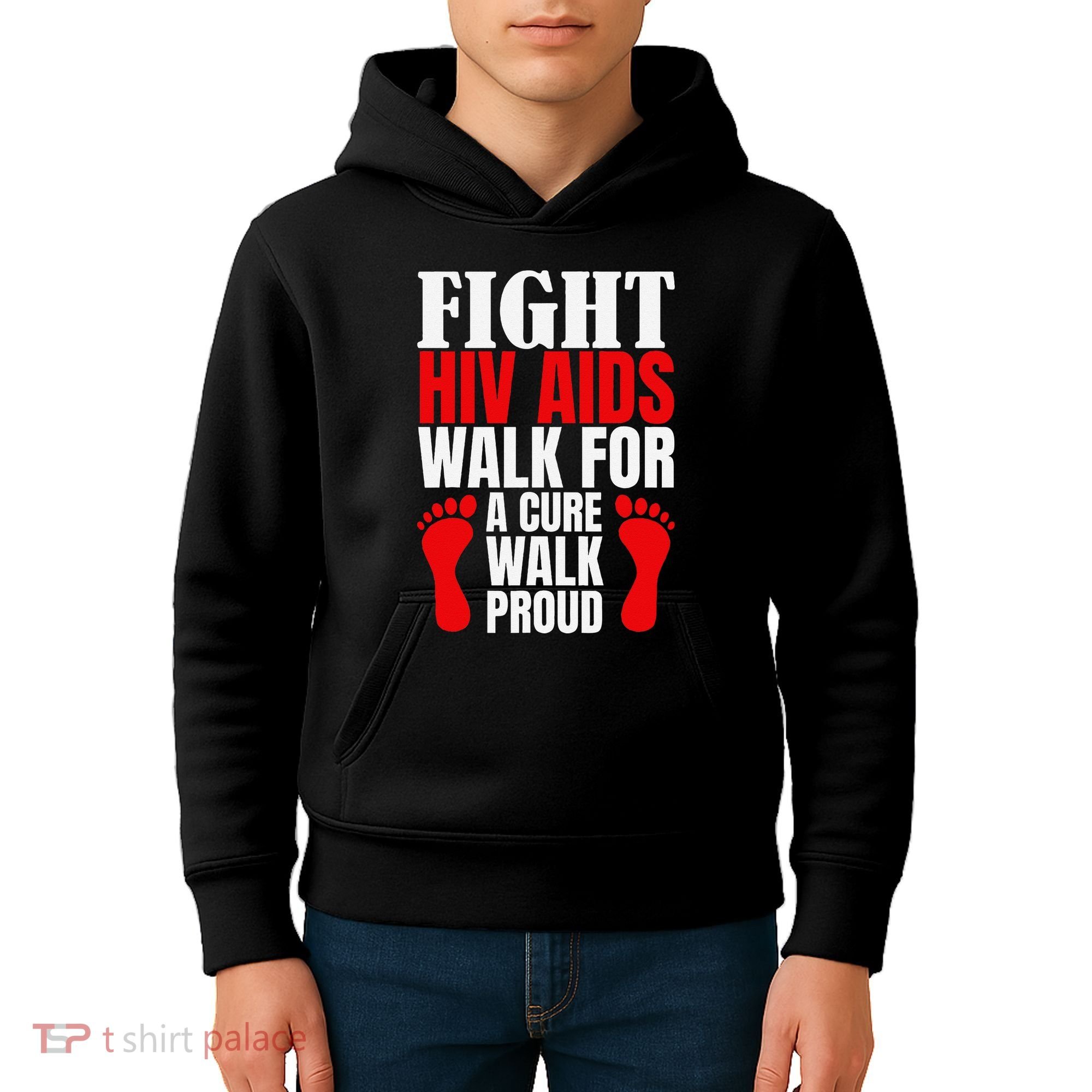 Hiv Awareness Red Ribbon World Aids Day Fighters Kids Hoodie