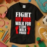 Hiv Awareness Red Ribbon World Aids Day Fighters Kids T-Shirt thumb 3