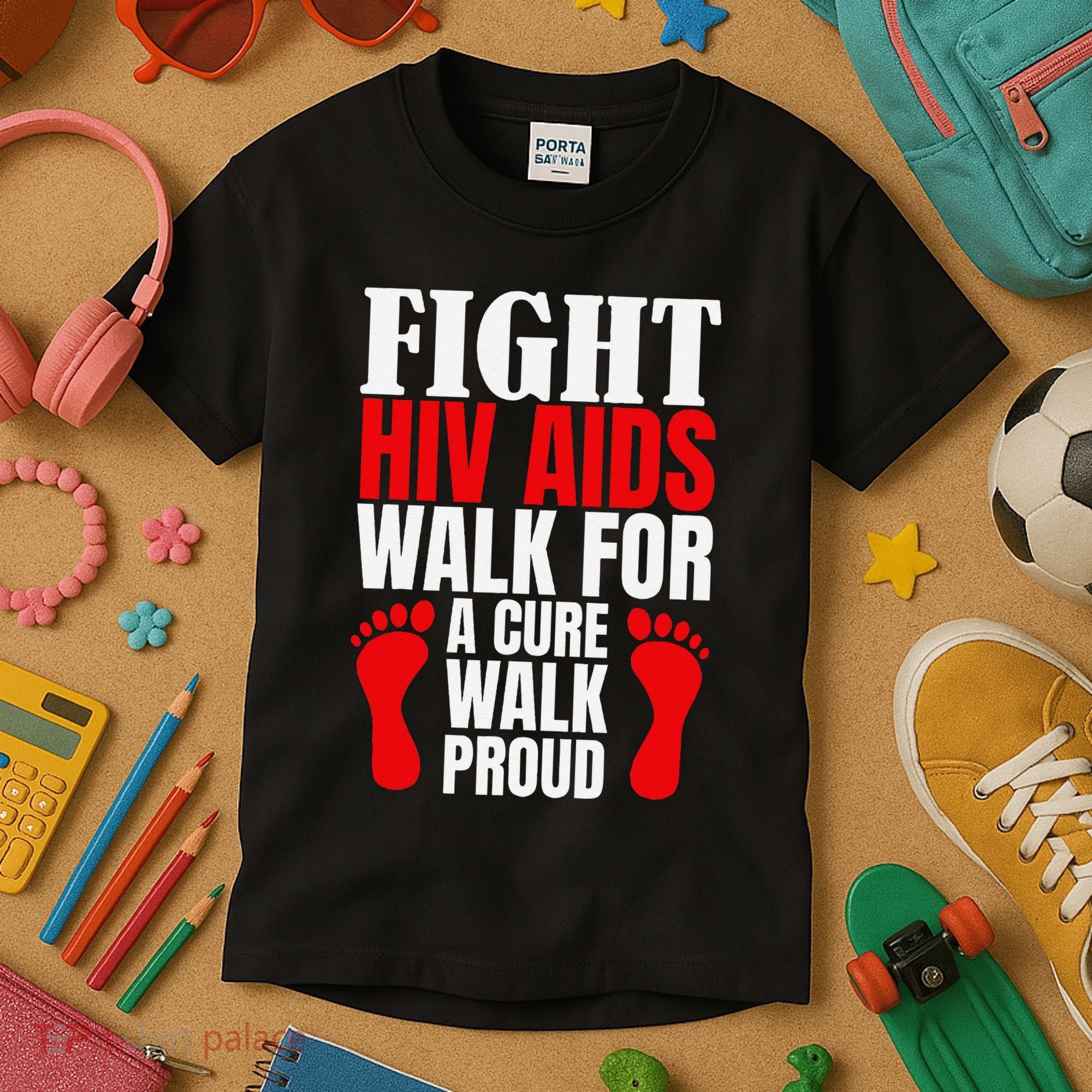 Hiv Awareness Red Ribbon World Aids Day Fighters Kids T-Shirt