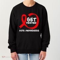 Hiv Awareness Red Ribbon World Aids Day Fighters Women's Sweatshirt thumb 0