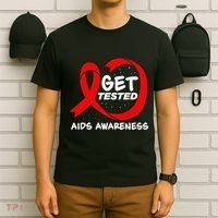 Hiv Awareness Red Ribbon World Aids Day Fighters T-Shirt thumb 6