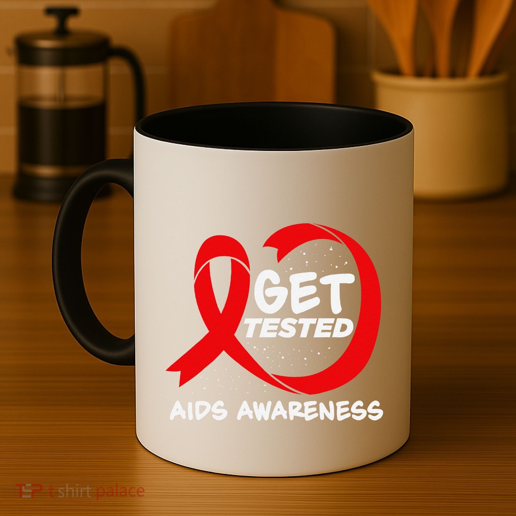 Hiv Awareness Red Ribbon World Aids Day Fighters Coffee Mug