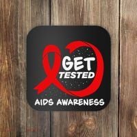 Hiv Awareness Red Ribbon World Aids Day Fighters Coaster thumb 0