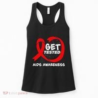 Hiv Awareness Red Ribbon World Aids Day Fighters Women's Tank Top thumb 0