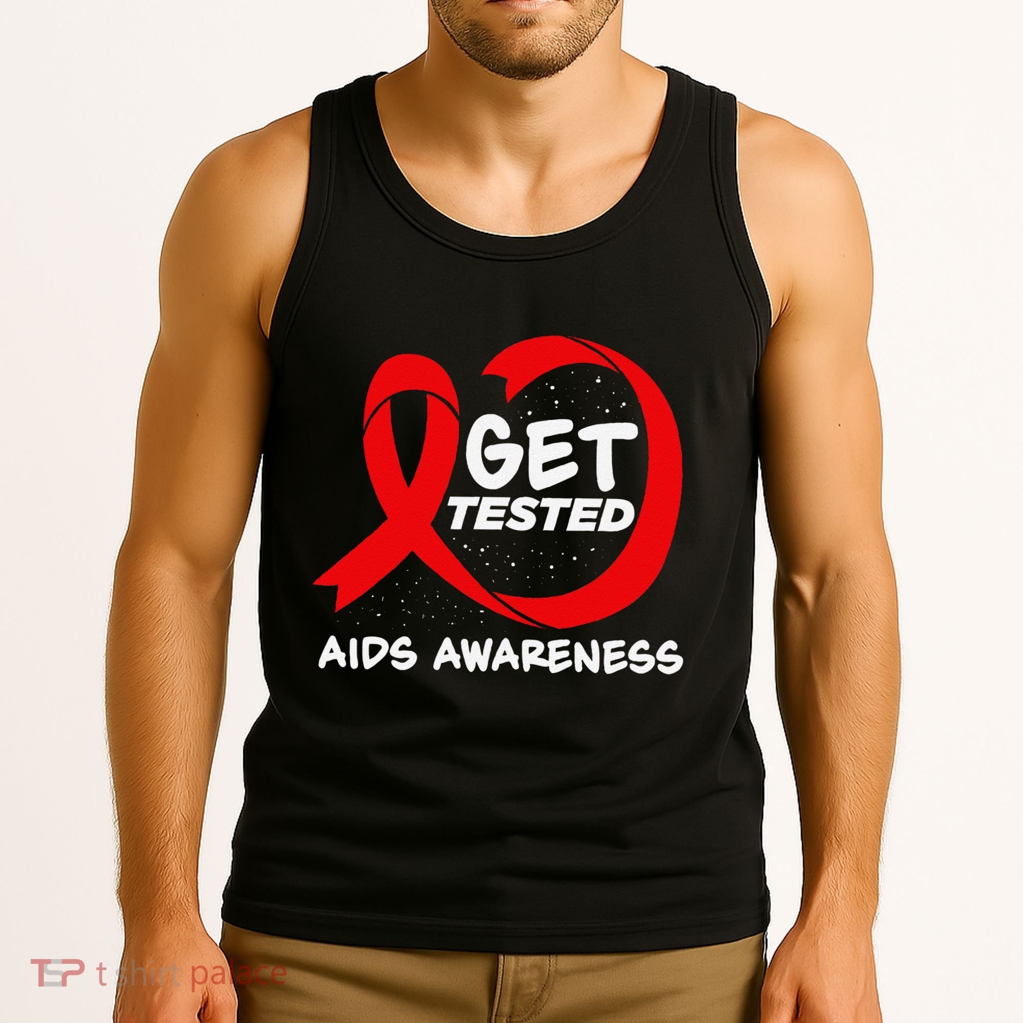 Hiv Awareness Red Ribbon World Aids Day Fighters Tank Top