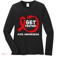 Hiv Awareness Red Ribbon World Aids Day Fighters Women's Long Sleeve Shirt thumb 0