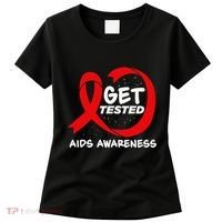 Hiv Awareness Red Ribbon World Aids Day Fighters Women's T-Shirt thumb 0