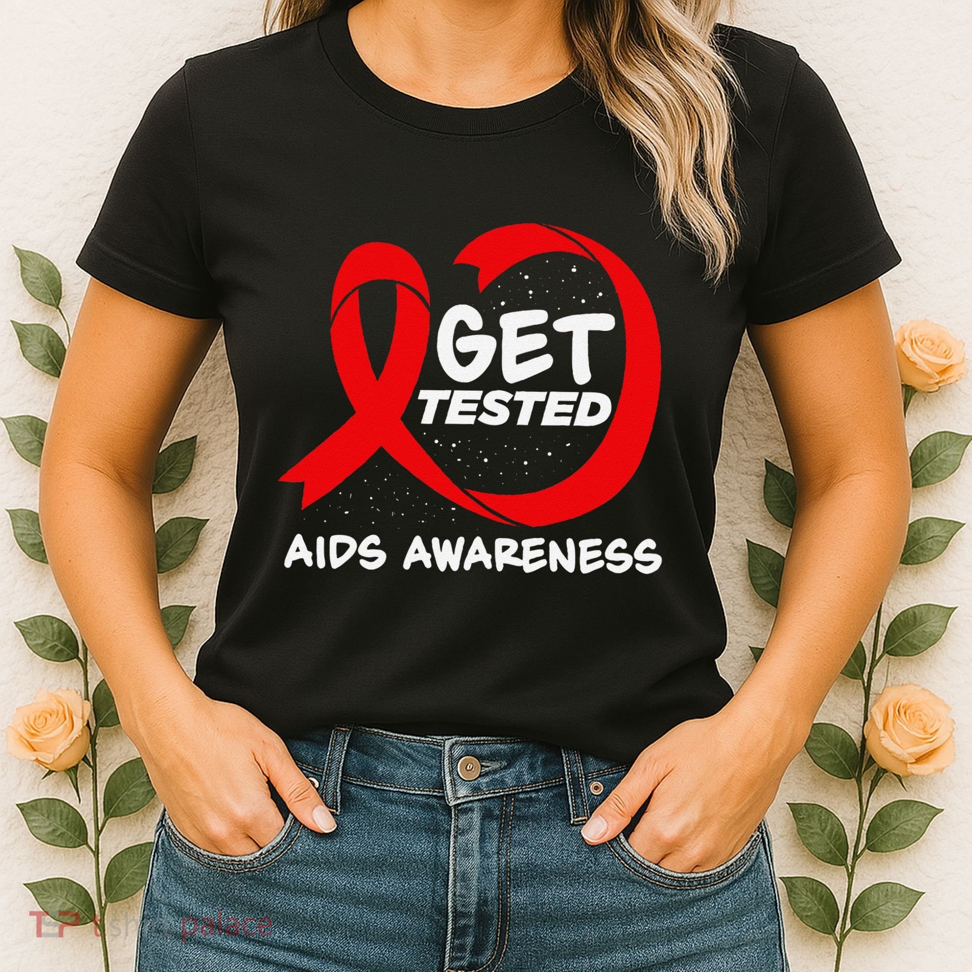 Hiv Awareness Red Ribbon World Aids Day Fighters Women's T-Shirt