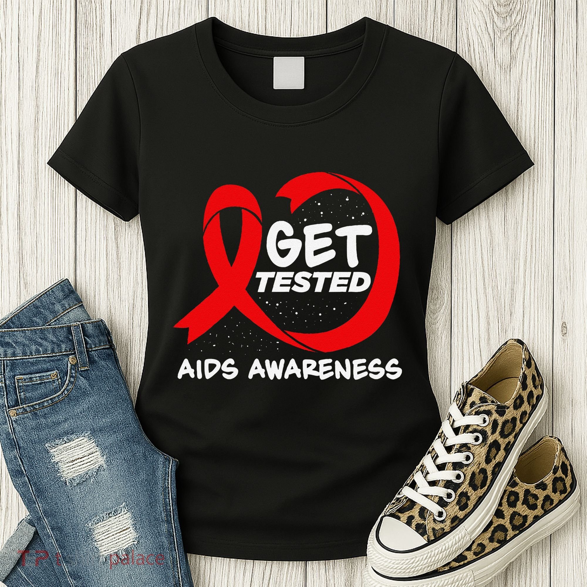 Hiv Awareness Red Ribbon World Aids Day Fighters Women's T-Shirt