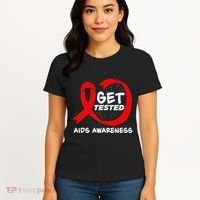 Hiv Awareness Red Ribbon World Aids Day Fighters Women's T-Shirt thumb 4