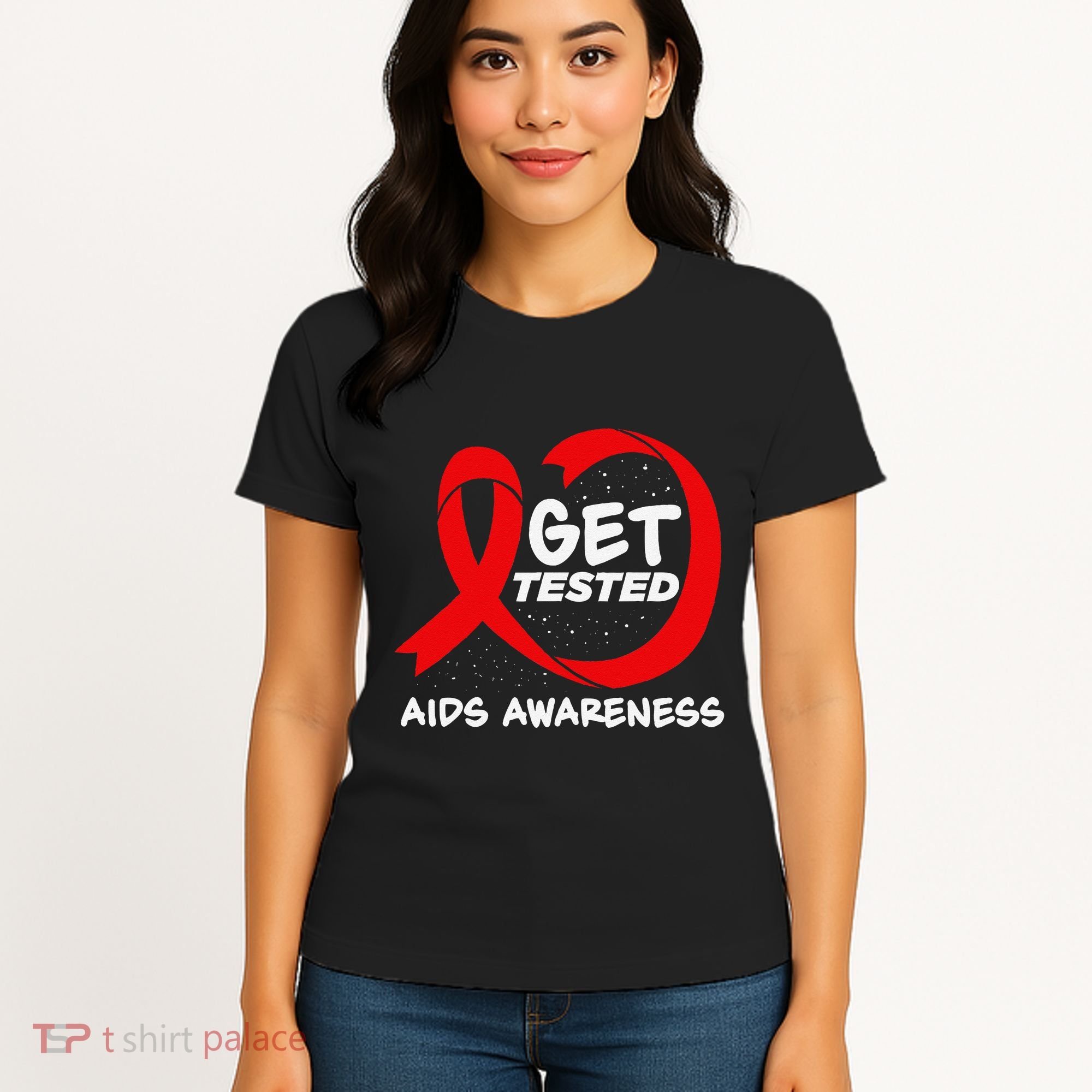 Hiv Awareness Red Ribbon World Aids Day Fighters Women's T-Shirt