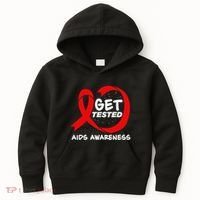 Hiv Awareness Red Ribbon World Aids Day Fighters Kids Hoodie thumb 0