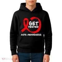 Hiv Awareness Red Ribbon World Aids Day Fighters Kids Hoodie thumb 4